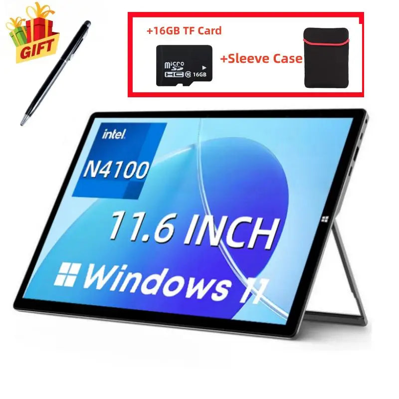 16GB RAM 512GB SSD ROM 11.6" Windows 11 Tablet PC 64bit Intel Celeron Processor N4100 1920 x 1080 Pixel 2 x USB 3.0 Type-C Port