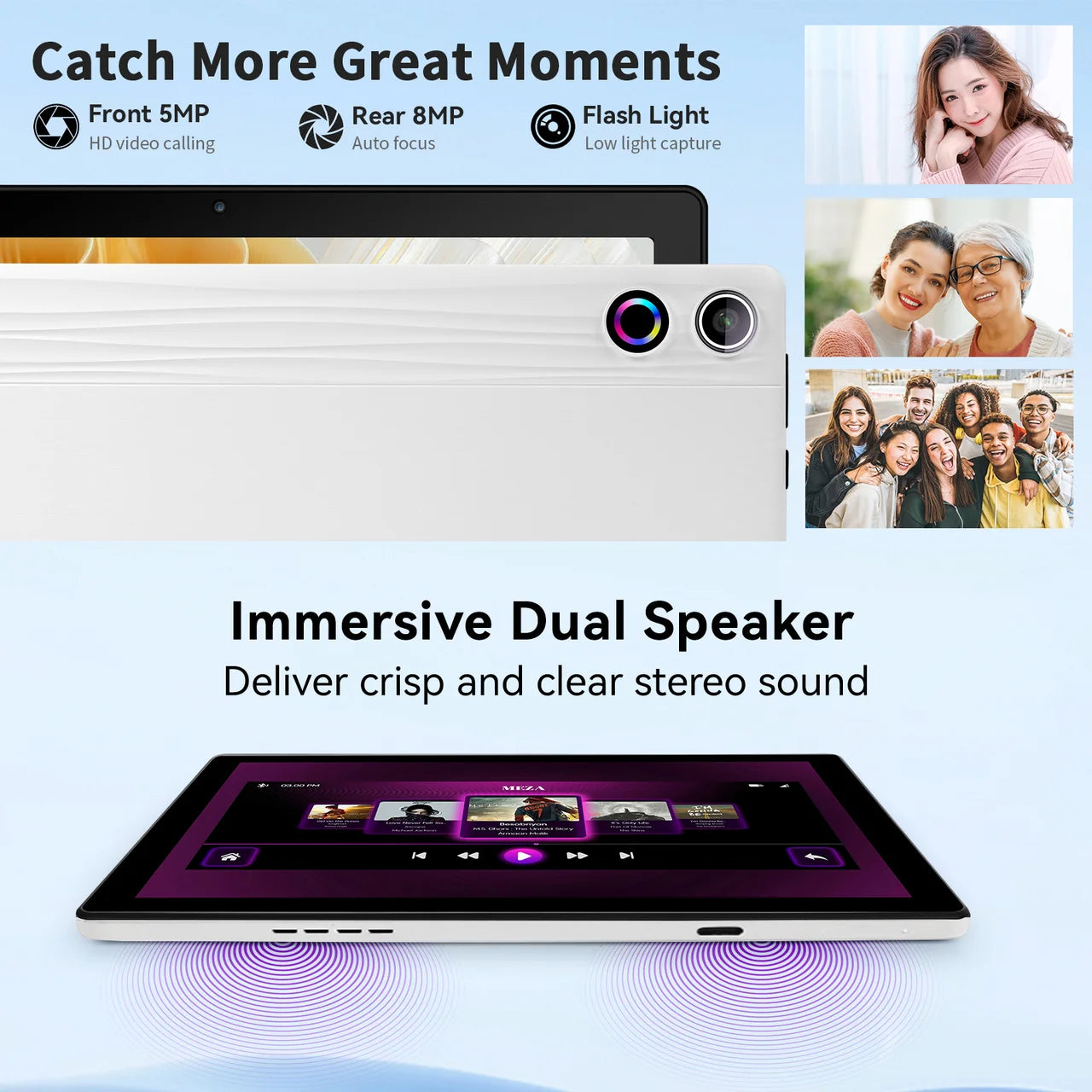 11 Inch Android 14 Tablet Octa-Core 14GB+64GB 1TB Expand 6800mAh Battery With Protective Case Stylus Keyboard Mouse Headphones