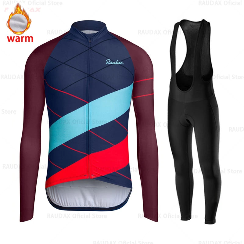 2025 Winter Fleece Cycling Clothes Roupa Ciclismo Masculino Long Sleeve Cycling Jersey Men Culotte Ciclismo Cycling Clothing