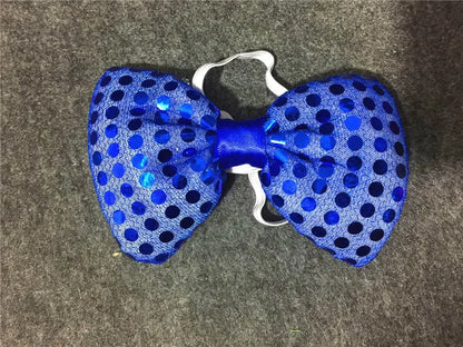Mens Boys Bowtie LED Flashing Light Up Sequin Necktie Club Bar Christmas Party Women Bow Tie Wedding Ties Holiday Gift Color