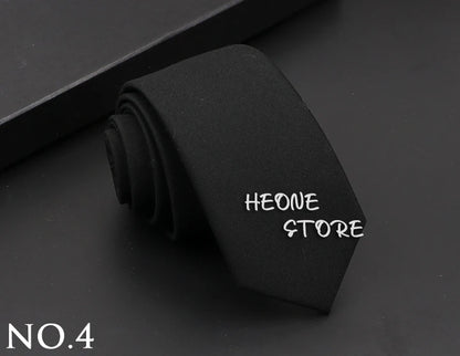 Classic Mens Solid Cotton Handmade 6cm Ties Striped Narrow Collar Slim Necktie Black Red Blue Formal Business Wedding Tie Gift