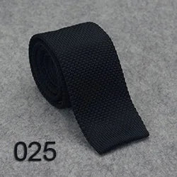 Knitted Ties For Men Slim Fashion Neckties Plain Black Red Knit Tie Men Women Wedding Daily Casual Neck Knitted Cravatas HUISHI