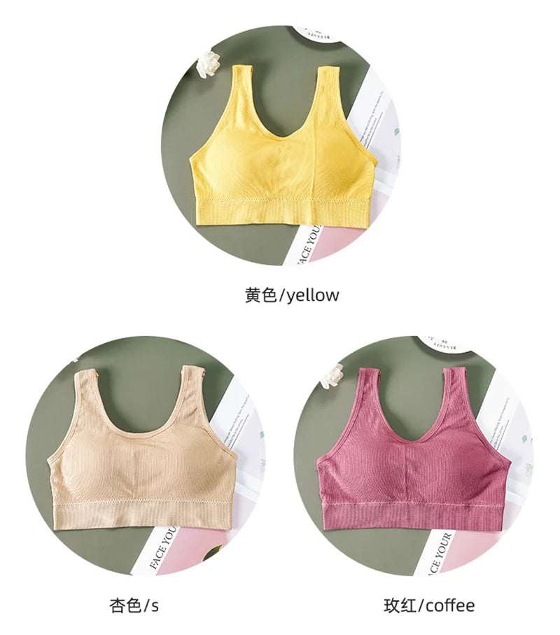 Women Tank Tops Streetwear Push Up Cropped Top for Female Lounge Solid Color Casual Sexy Lingerie Wirefree Camisole Fashion Girl