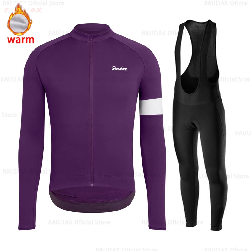 2025 Winter Fleece Cycling Clothes Roupa Ciclismo Masculino Long Sleeve Cycling Jersey Men Culotte Ciclismo Cycling Clothing