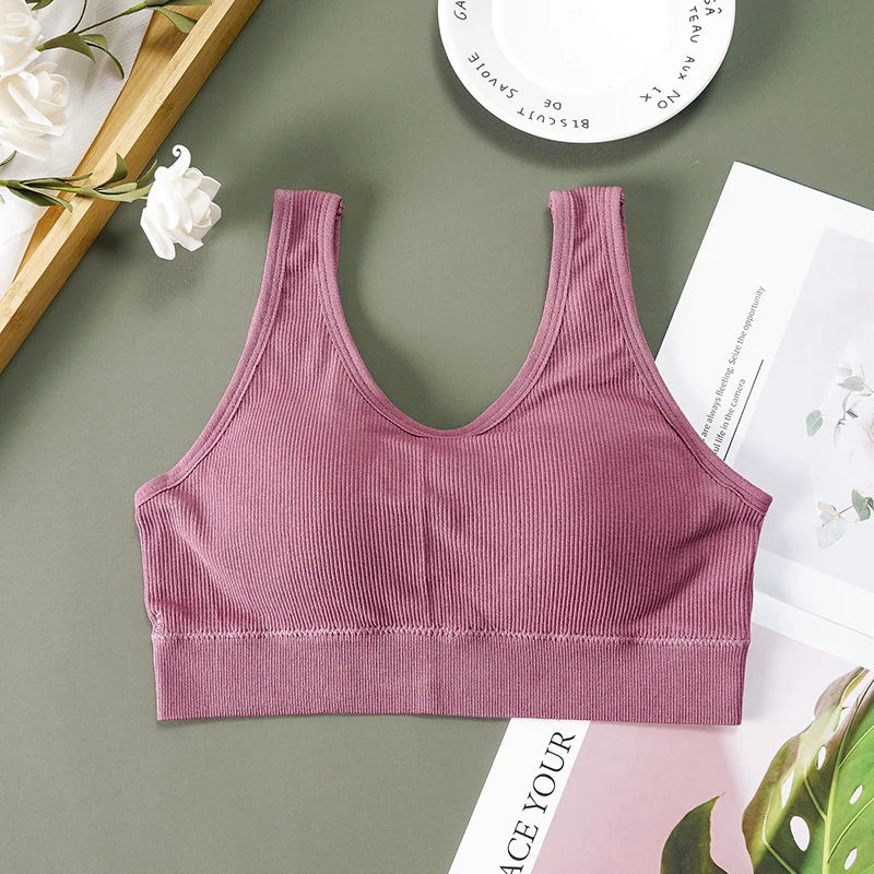 Women Tank Tops Streetwear Push Up Cropped Top for Female Lounge Solid Color Casual Sexy Lingerie Wirefree Camisole Fashion Girl