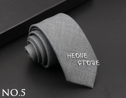 Classic Mens Solid Cotton Handmade 6cm Ties Striped Narrow Collar Slim Necktie Black Red Blue Formal Business Wedding Tie Gift