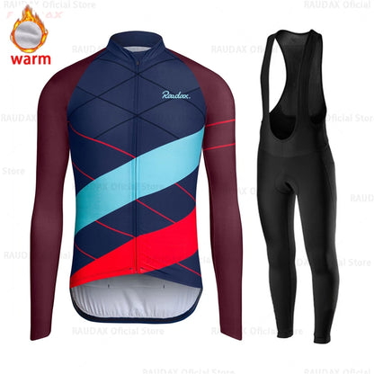 2025 Winter Fleece Cycling Clothes Roupa Ciclismo Masculino Long Sleeve Cycling Jersey Men Culotte Ciclismo Cycling Clothing