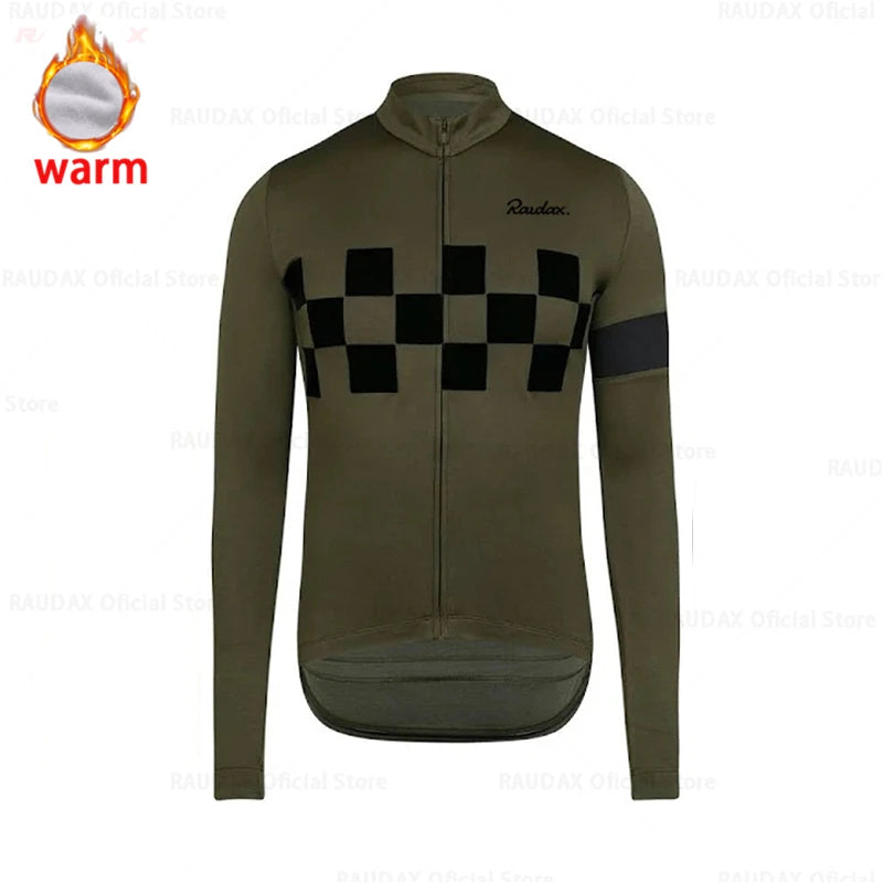 2025 Winter Fleece Cycling Clothes Roupa Ciclismo Masculino Long Sleeve Cycling Jersey Men Culotte Ciclismo Cycling Clothing