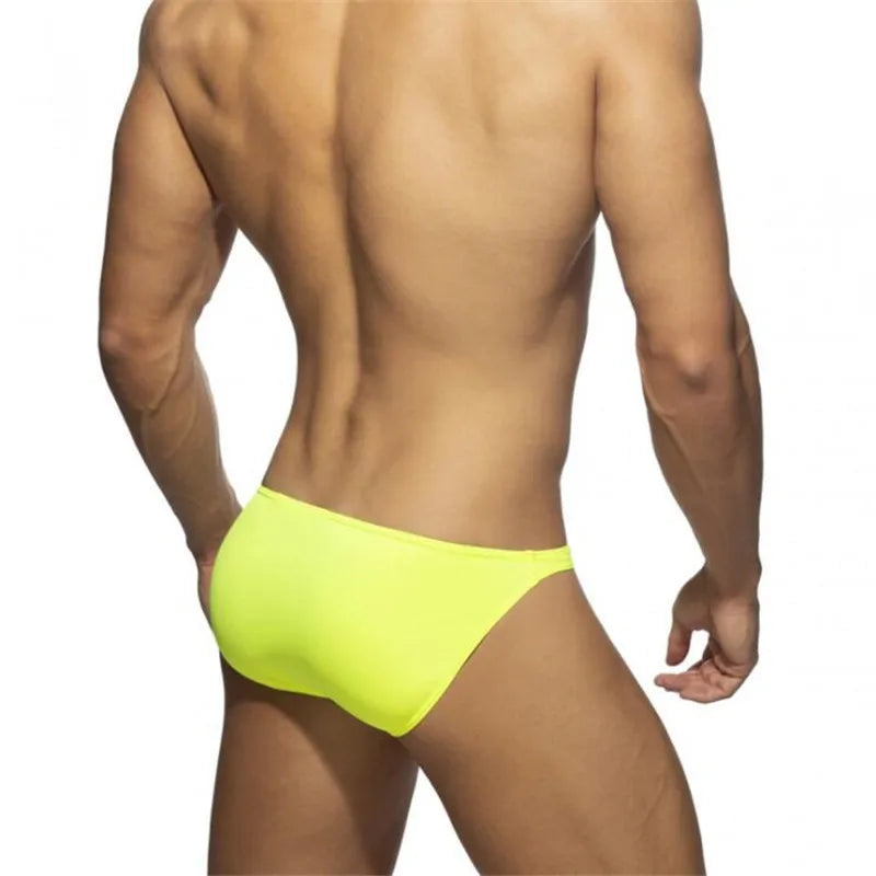 New Mens Sexy Swimsuit Leopard Print Swimwear Men Swimming Shorts Low Waist Briefs Bathing Beach Wear Surf Homme Push Pad Bikini