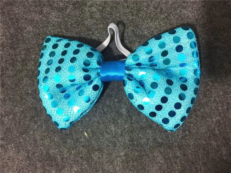 Mens Boys Bowtie LED Flashing Light Up Sequin Necktie Club Bar Christmas Party Women Bow Tie Wedding Ties Holiday Gift Color