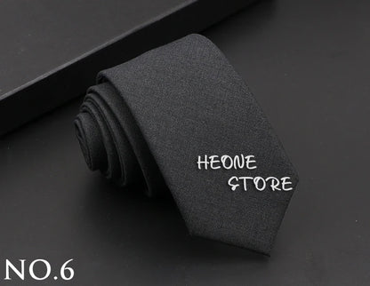 Classic Mens Solid Cotton Handmade 6cm Ties Striped Narrow Collar Slim Necktie Black Red Blue Formal Business Wedding Tie Gift