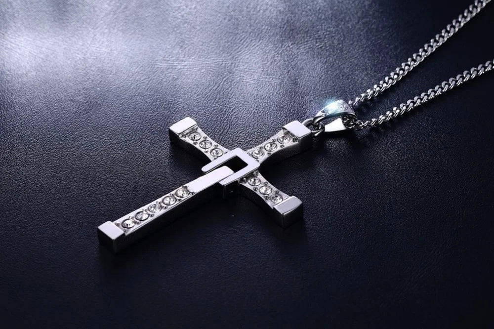 Vnox 316l Stainless Steel Cross Necklace Pendant The Fast and the Furious 8 Top Quality for Good Taste Male Gift
