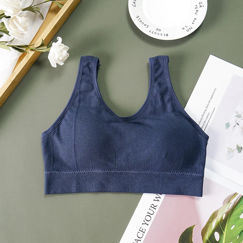 Women Tank Tops Streetwear Push Up Cropped Top for Female Lounge Solid Color Casual Sexy Lingerie Wirefree Camisole Fashion Girl
