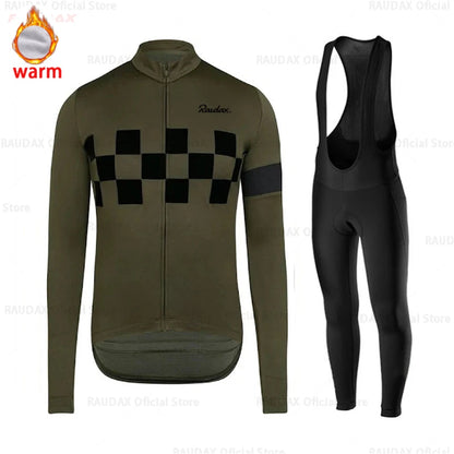 2025 Winter Fleece Cycling Clothes Roupa Ciclismo Masculino Long Sleeve Cycling Jersey Men Culotte Ciclismo Cycling Clothing
