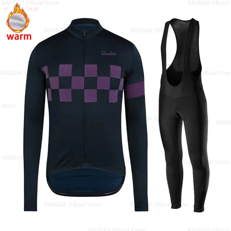 2025 Winter Fleece Cycling Clothes Roupa Ciclismo Masculino Long Sleeve Cycling Jersey Men Culotte Ciclismo Cycling Clothing