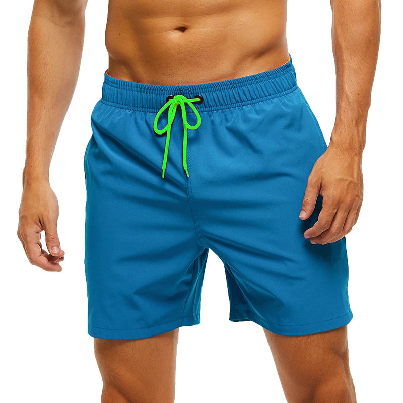 Datifer Summer 2026 Mens Shorts Solid Color Gym Mesh Liner With Zipper Pockets Beach Quick Dry Bermudas Masculina Swimsuits