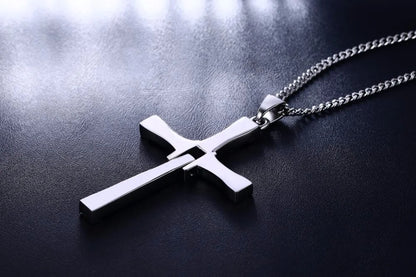 Vnox 316l Stainless Steel Cross Necklace Pendant The Fast and the Furious 8 Top Quality for Good Taste Male Gift
