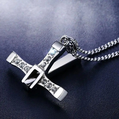 Vnox 316l Stainless Steel Cross Necklace Pendant The Fast and the Furious 8 Top Quality for Good Taste Male Gift