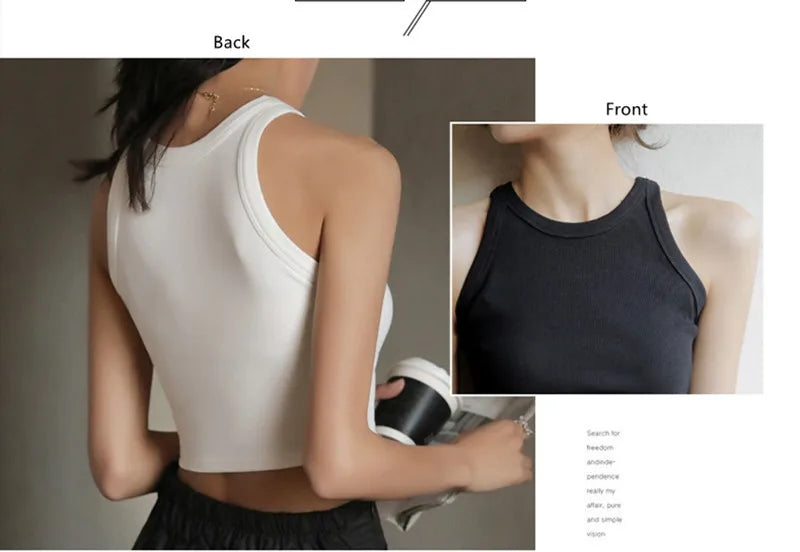 DOIAESKV Basic Solid T shirts Women Slim Halter Neck Off-shoulder Camisole Tops Tees Summer Female Tanks Sleeveless Dropshipping