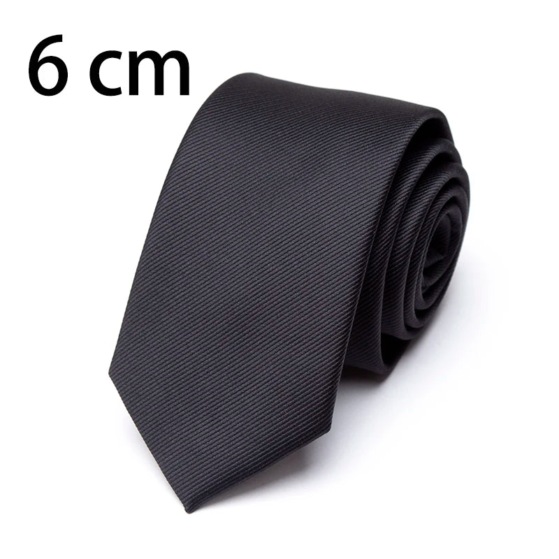 New Mens Tie 8cm 7cm 6cm Classic Black Slim Ties for Men Accessories Neckties Wedding Party Formal Dress Casual Solid Gifts Tie