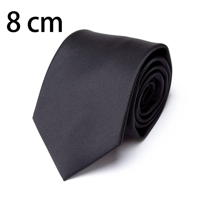 New Mens Tie 8cm 7cm 6cm Classic Black Slim Ties for Men Accessories Neckties Wedding Party Formal Dress Casual Solid Gifts Tie