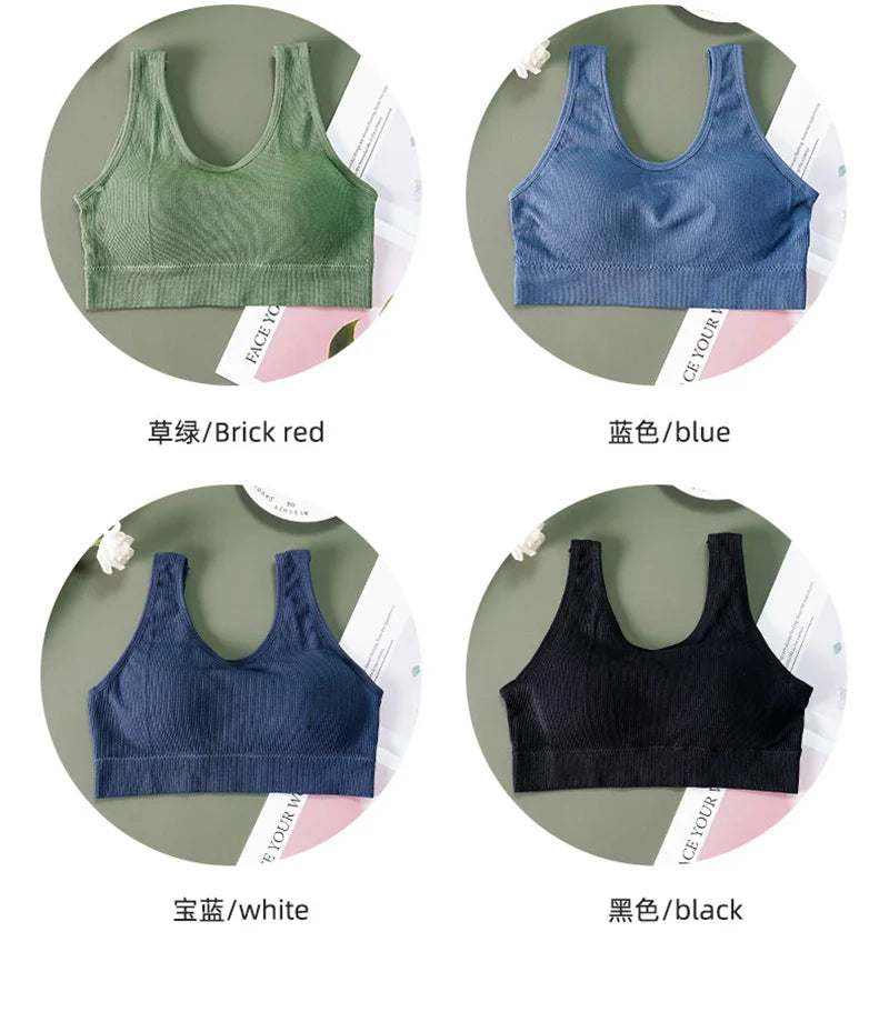 Women Tank Tops Streetwear Push Up Cropped Top for Female Lounge Solid Color Casual Sexy Lingerie Wirefree Camisole Fashion Girl