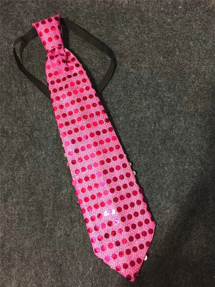 Mens Boys Bowtie LED Flashing Light Up Sequin Necktie Club Bar Christmas Party Women Bow Tie Wedding Ties Holiday Gift Color