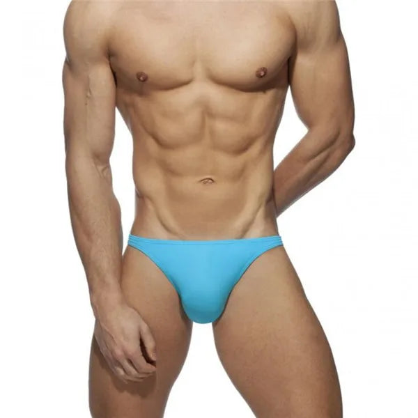 New Mens Sexy Swimsuit Leopard Print Swimwear Men Swimming Shorts Low Waist Briefs Bathing Beach Wear Surf Homme Push Pad Bikini