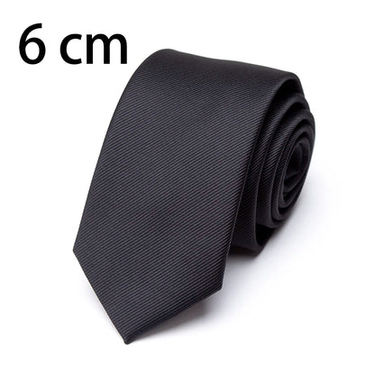 New Mens Tie 8cm 7cm 6cm Classic Black Slim Ties for Men Accessories Neckties Wedding Party Formal Dress Casual Solid Gifts Tie