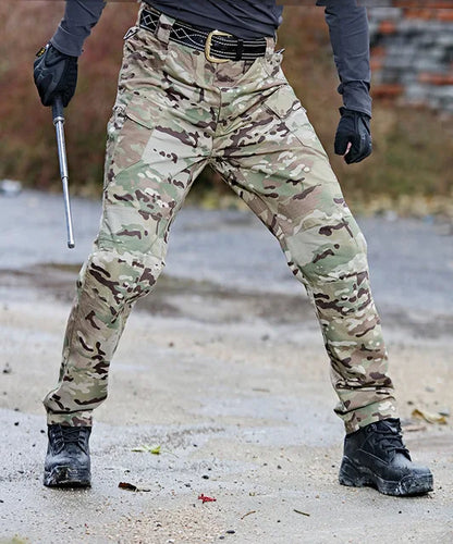 Mens Waterproof Cargo Pants Elastic Multiple Pocket Military Male Trousers Outdoor Joggers Pant Plus Size Tactical Pants Men