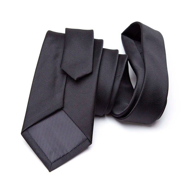 New Mens Tie 8cm 7cm 6cm Classic Black Slim Ties for Men Accessories Neckties Wedding Party Formal Dress Casual Solid Gifts Tie