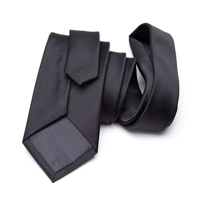 New Mens Tie 8cm 7cm 6cm Classic Black Slim Ties for Men Accessories Neckties Wedding Party Formal Dress Casual Solid Gifts Tie
