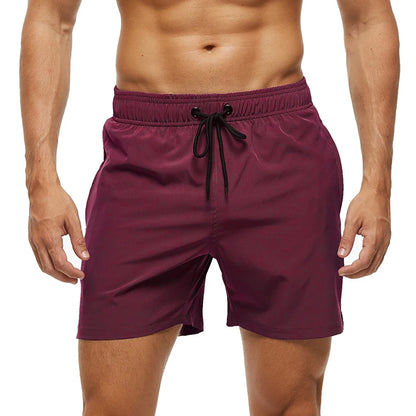 Datifer Summer 2026 Mens Shorts Solid Color Gym Mesh Liner With Zipper Pockets Beach Quick Dry Bermudas Masculina Swimsuits