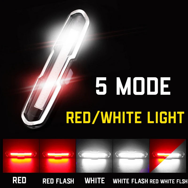 Bicycle Rear Light USB Rechargeable Bike Tail Light MTB Road Bike Warning Tail Lamp for Night Cycling Safety Easy to Install