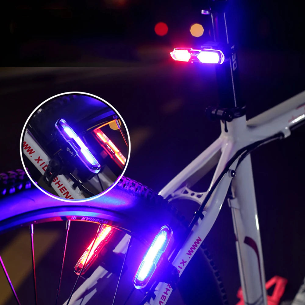 Bicycle Rear Light USB Rechargeable Bike Tail Light MTB Road Bike Warning Tail Lamp for Night Cycling Safety Easy to Install
