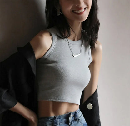 DOIAESKV Basic Solid T shirts Women Slim Halter Neck Off-shoulder Camisole Tops Tees Summer Female Tanks Sleeveless Dropshipping