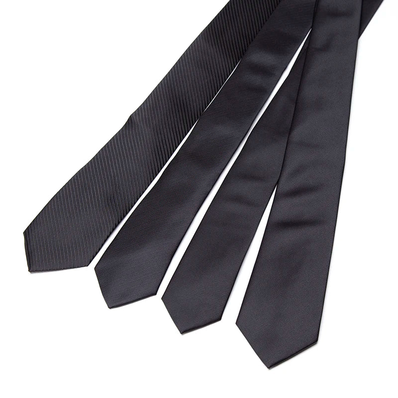 New Mens Tie 8cm 7cm 6cm Classic Black Slim Ties for Men Accessories Neckties Wedding Party Formal Dress Casual Solid Gifts Tie