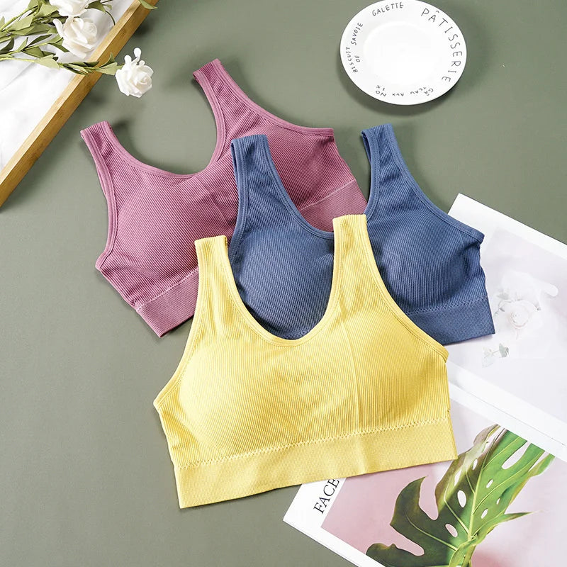 Women Tank Tops Streetwear Push Up Cropped Top for Female Lounge Solid Color Casual Sexy Lingerie Wirefree Camisole Fashion Girl