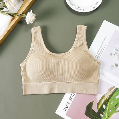 Women Tank Tops Streetwear Push Up Cropped Top for Female Lounge Solid Color Casual Sexy Lingerie Wirefree Camisole Fashion Girl
