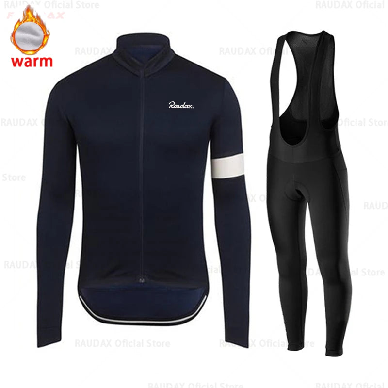 2025 Winter Fleece Cycling Clothes Roupa Ciclismo Masculino Long Sleeve Cycling Jersey Men Culotte Ciclismo Cycling Clothing