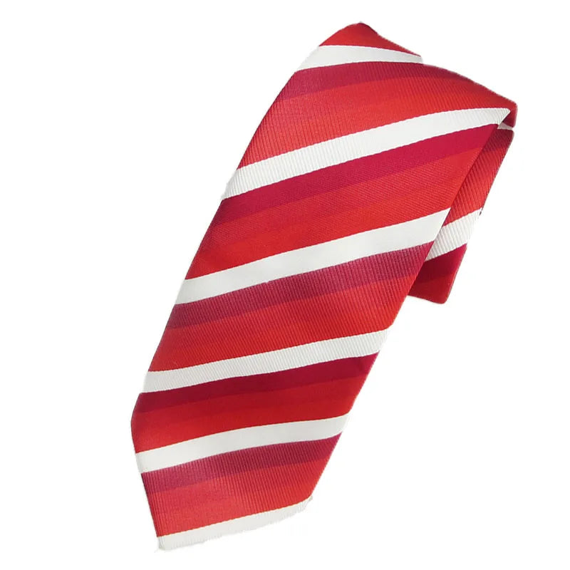 Red Tie ForMen Elegant Silk Necktie Legami White Stripe Solid Women Cravate Corbata Wedding Luxury Suit Man tuxed Gift Gravatas