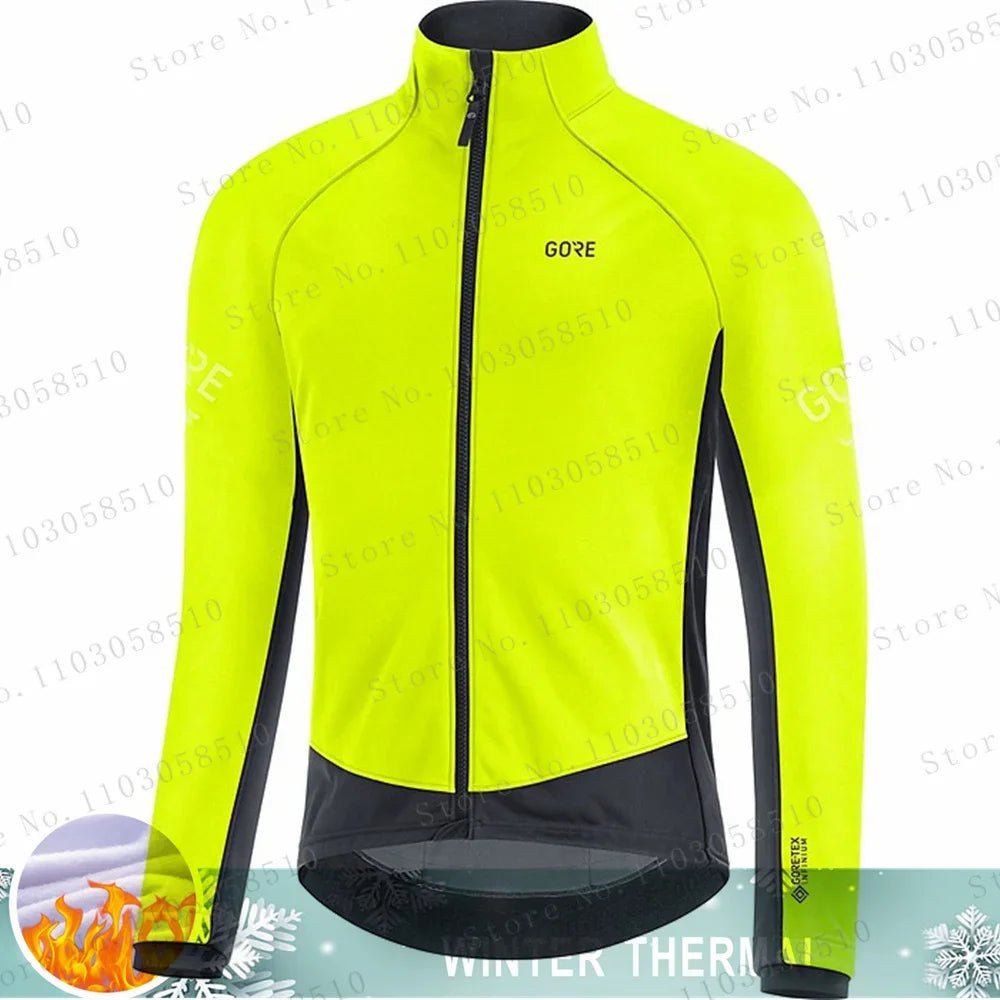Winter Jacket Thermal Fleece Bicycle Clothes Men&