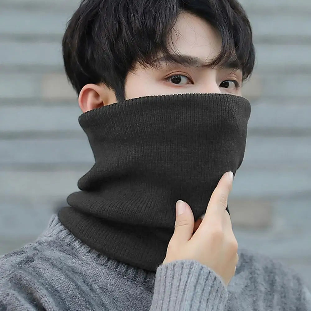 Fashion Women Knitted Scarf Solid Cashmer Like Winter Snood Scarves Lady Warm Wool Fur Thick Unisex Men Neck Scarfs Ring