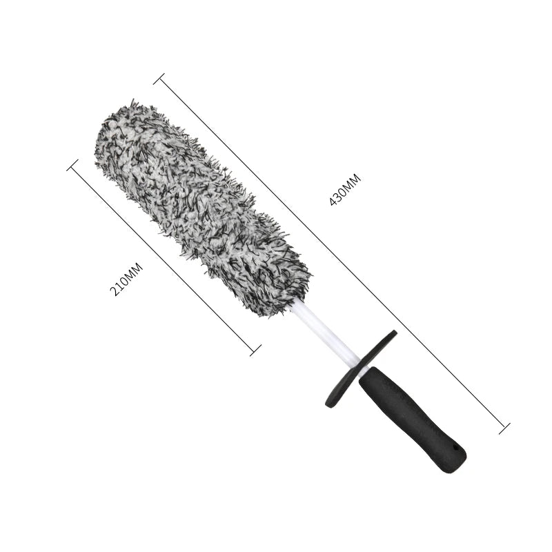 SEAMETAL Car Wash Brush Plush Premium Wheels Brush Non-Slip Handle Easy To Cleaning Rims Spokes Wheel Barrel Cleaning Mitt