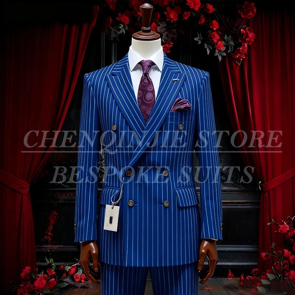 SILIWEYA Double Breasted Business Men&