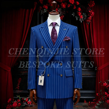 SILIWEYA Double Breasted Business Men&