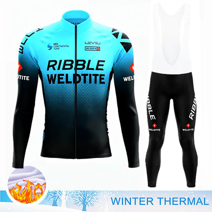 2027 Winter Thermal Fleece Cycling Clothes Long Sleeve Uniform Costume Sport Bike MTB Fleece Jersey Sports Set Bicycle Clothing