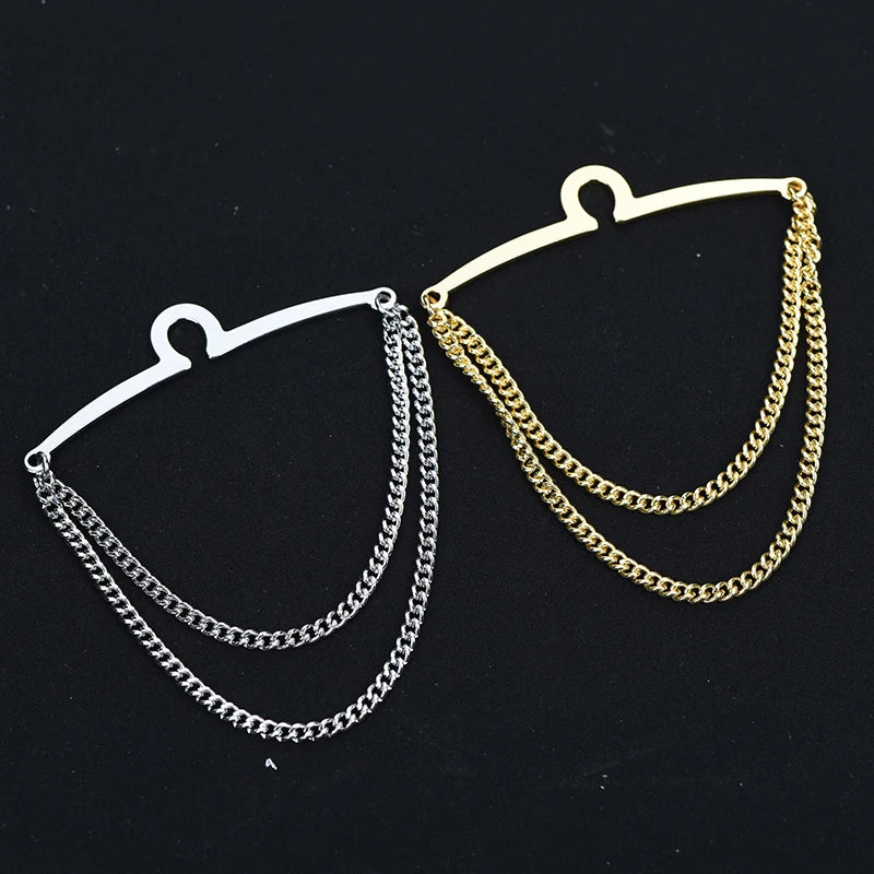 ICEYY Copper Tie Clip Tie Chain Hanger Tie Pins Men&