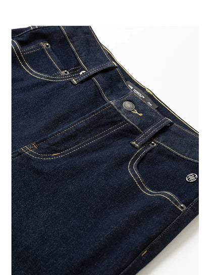 TOYOUTH Women Jeans 2025 Winter New Wool-Blend Elastic Retro Original Color Mid-Low Waist Wide-Leg Trousers