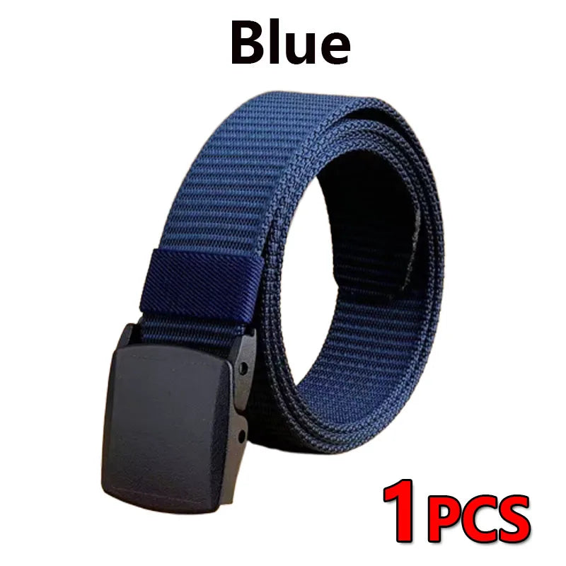 Tactical Belt for Man Golf Outdoor Casual Canvas Belt Black Training Trouser Belt Wide Automatic Buckle Nylon Belt Hunting Sport